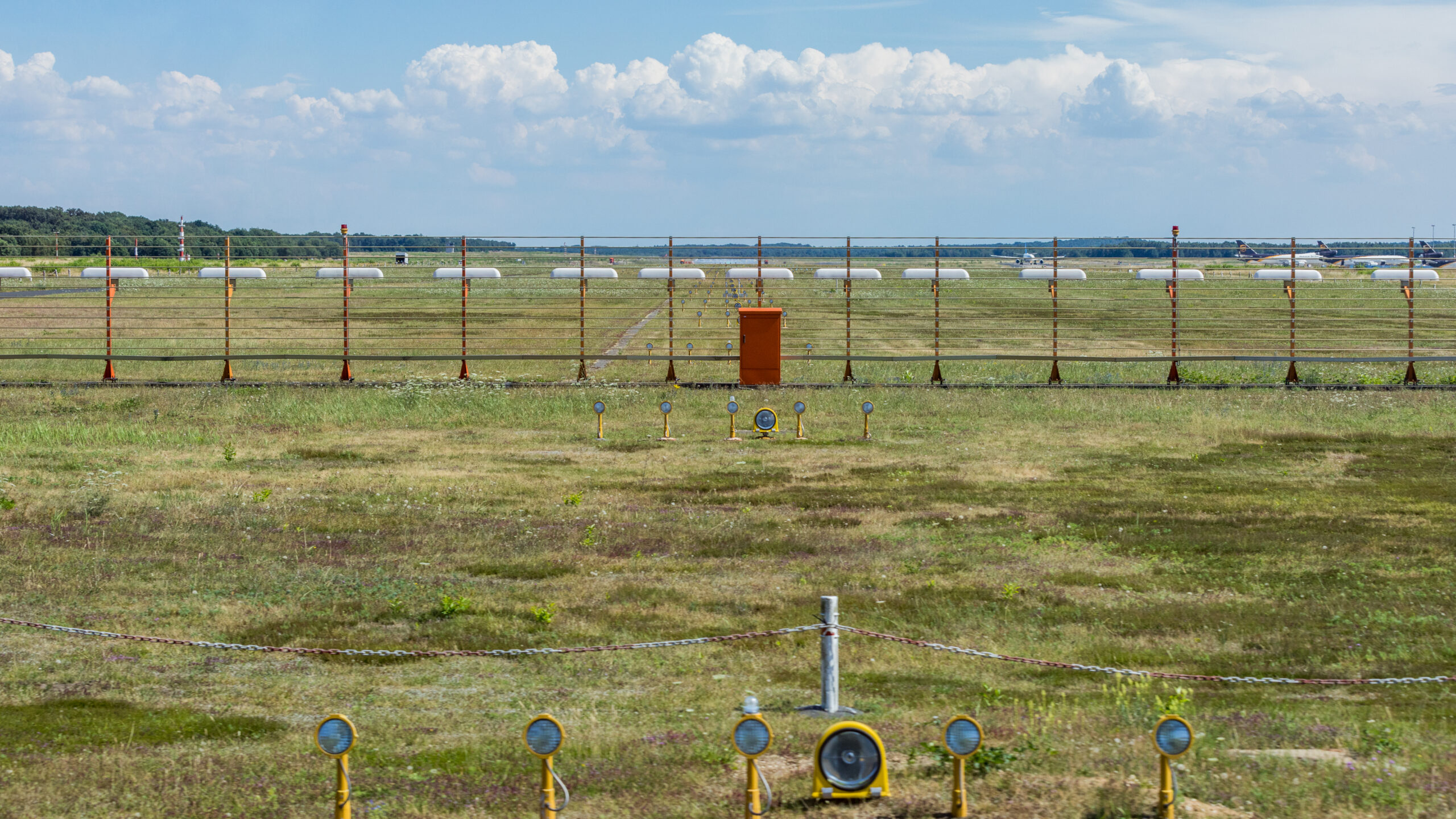Localizer antenna array beside a runway at Cologne Bonn Airport in Germany, not Muan Airport.