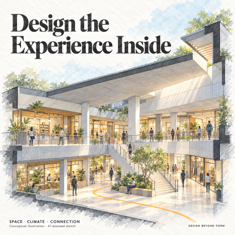 AI-assisted pastel architectural illustration for Why ‘Look & Feel’ Is the Wrong Way to Design.