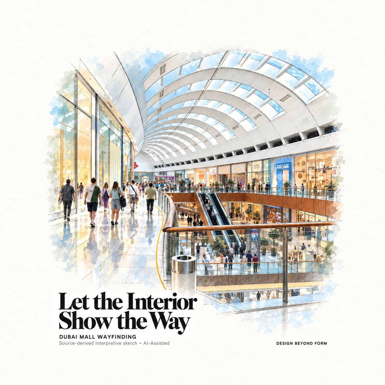 AI-assisted pastel architectural illustration for Shopping Mall Design (7).