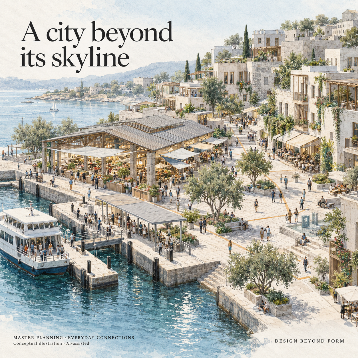 AI-assisted pastel architectural illustration for Designing a Master Plan : Capturing the Soul of A City (1).