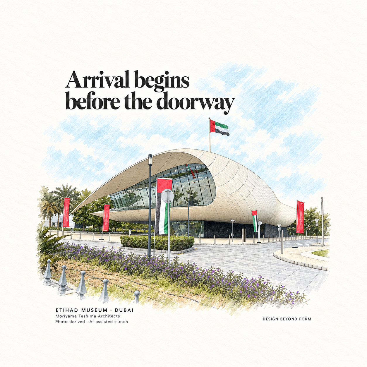 AI-assisted pastel architectural illustration for Architectural Ambition and Missed Opportunities.